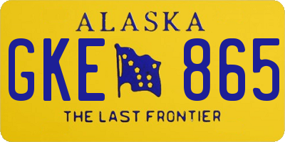 AK license plate GKE865