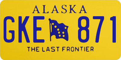 AK license plate GKE871