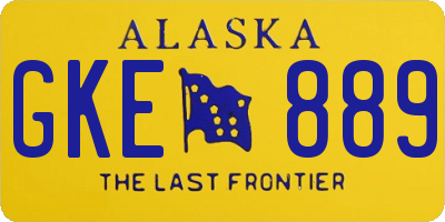 AK license plate GKE889