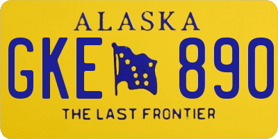 AK license plate GKE890