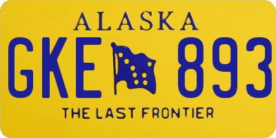 AK license plate GKE893