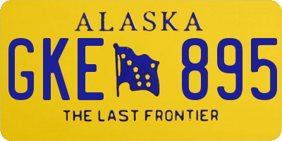 AK license plate GKE895