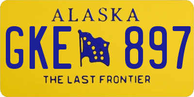 AK license plate GKE897