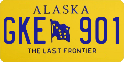AK license plate GKE901