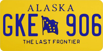 AK license plate GKE906