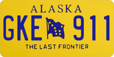 AK license plate GKE911