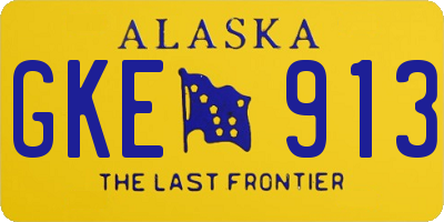 AK license plate GKE913