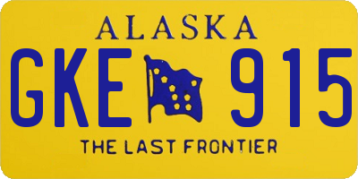 AK license plate GKE915