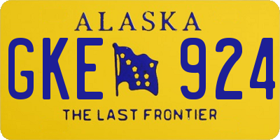 AK license plate GKE924