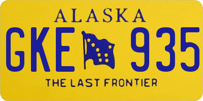 AK license plate GKE935