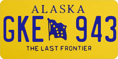 AK license plate GKE943