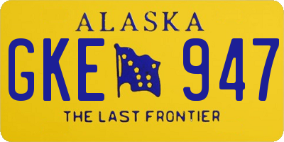AK license plate GKE947