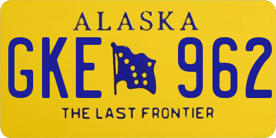 AK license plate GKE962