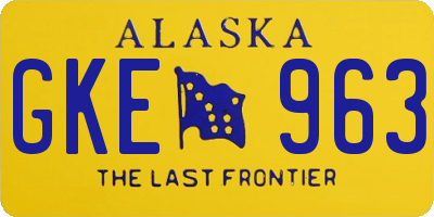AK license plate GKE963