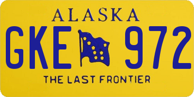 AK license plate GKE972