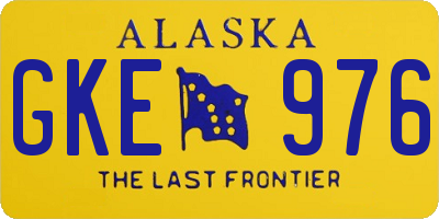 AK license plate GKE976