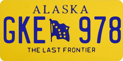 AK license plate GKE978