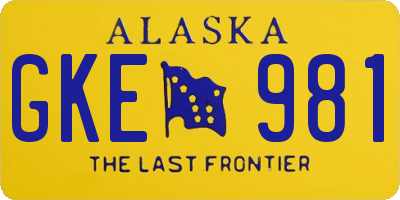 AK license plate GKE981