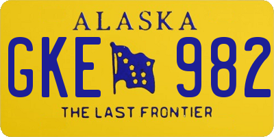 AK license plate GKE982