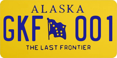 AK license plate GKF001