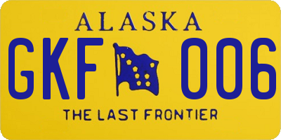 AK license plate GKF006