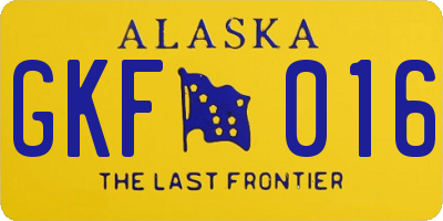 AK license plate GKF016