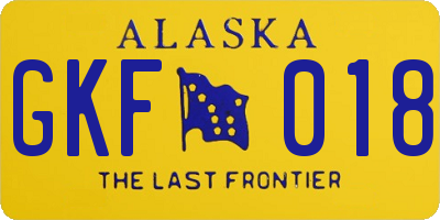 AK license plate GKF018