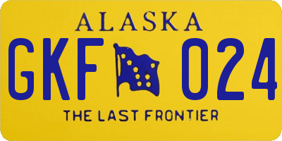 AK license plate GKF024