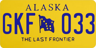 AK license plate GKF033