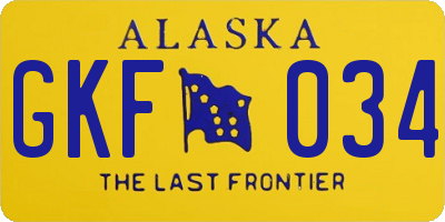AK license plate GKF034