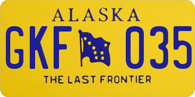AK license plate GKF035