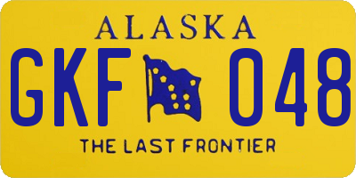 AK license plate GKF048