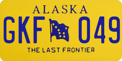 AK license plate GKF049