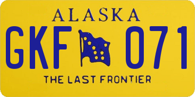 AK license plate GKF071