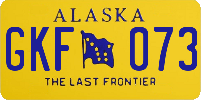 AK license plate GKF073