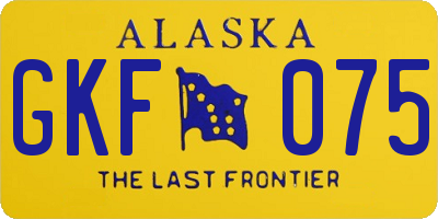 AK license plate GKF075