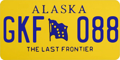 AK license plate GKF088