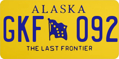 AK license plate GKF092