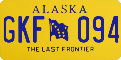 AK license plate GKF094