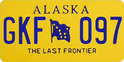 AK license plate GKF097