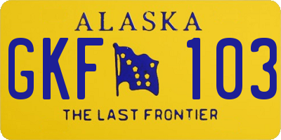 AK license plate GKF103