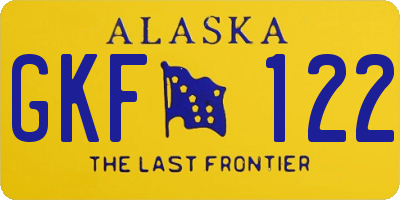 AK license plate GKF122