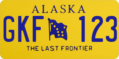 AK license plate GKF123