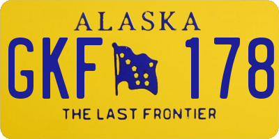 AK license plate GKF178