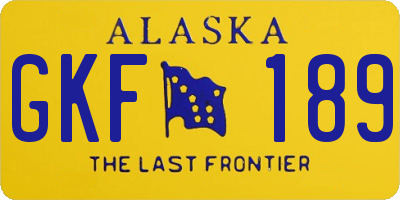 AK license plate GKF189