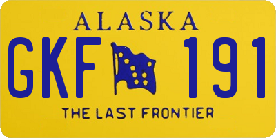 AK license plate GKF191