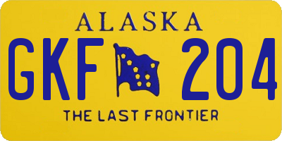 AK license plate GKF204