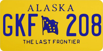 AK license plate GKF208