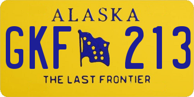 AK license plate GKF213