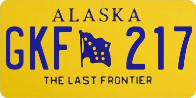 AK license plate GKF217